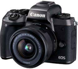 CANON EOS M5 Compact System Camera with 15-45 mm f/3.5-6.3 Zoom Lens - Black